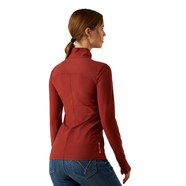 10062632 Ariat Women's Lowell 3.0 1/4 Zip Long Sleeve Baselayer - Madder Brown