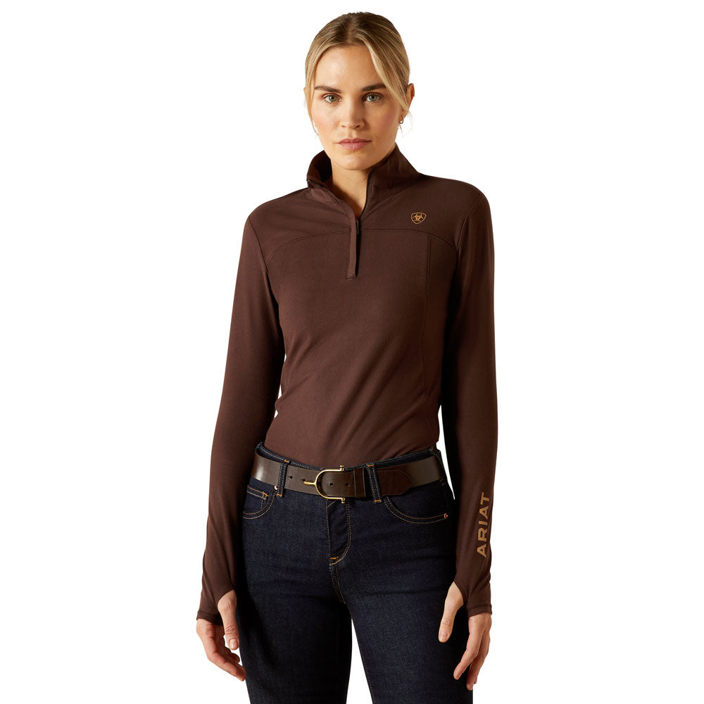 10062636 Ariat Women's Lowell 3.0 1/4 Zip Long Sleeve Baselayer - Java
