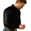10062659 Ariat Men's Team Logo Twill Fitted Long Sleeve Buttondown Western Shirt - Black