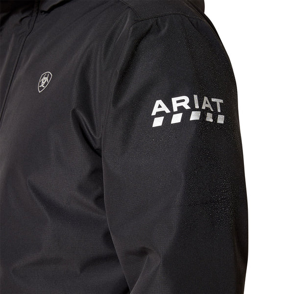 10062664 Ariat Men's Rebar Stormshell Logo Waterproof Jacket - Black