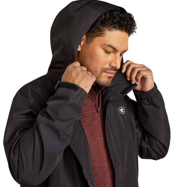 10062664 Ariat Men's Rebar Stormshell Logo Waterproof Jacket - Black