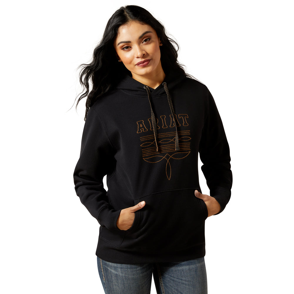 10062734 Ariat Women's Booted Logo Hoodie - Black