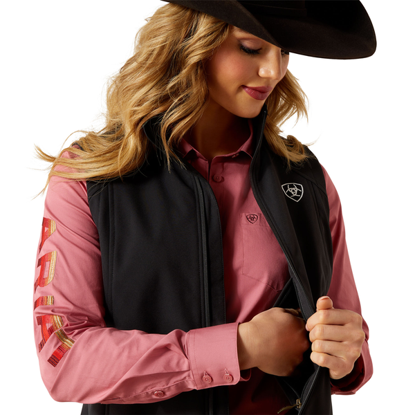 10062786 Ariat Women's Ariat Logo Softshell Conceal Carry Vest - Black