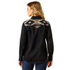 10062789 Ariat Women's Dawn Long Sleeve Western Snap Shirt - Black