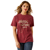 10062804 Ariat Women's  Denim & Supply Short Sleeve T-Shirt - Cabernet