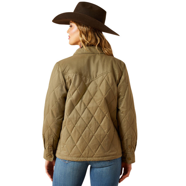 10062813 Ariat Women's Grizzly Quilted Barn Jacket - Dusky Green