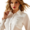 10062834 Ariat Women's Timeless Long Sleeve Western Snap Shirt - Cloud Dancer