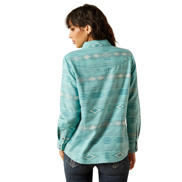 10062841 Ariat Women's Montana Long Sleeve Western Snap Shirt - Montana Blanket Jacquard