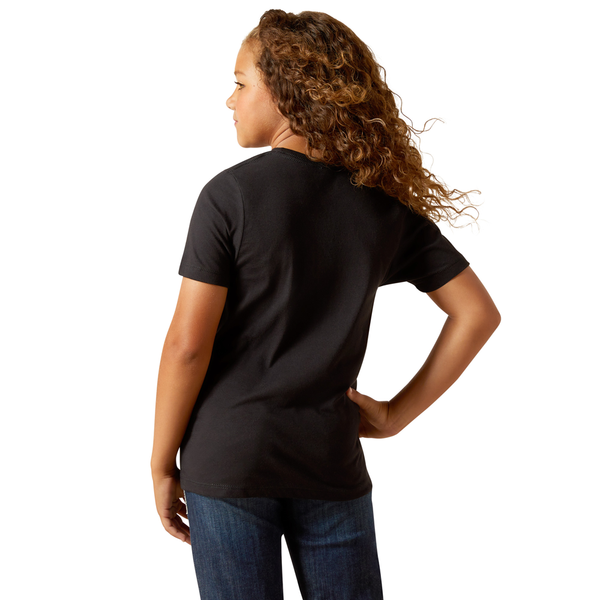 10062874 Ariat Girls' Boot Stitch Logo Short Sleeve T-Shirt - Black