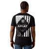 10062896 Ariat Men's Wooden Diamond Flag Classic Fit Short Sleeve T-Shirt - Black