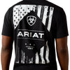 10062896 Ariat Men's Wooden Diamond Flag Classic Fit Short Sleeve T-Shirt - Black