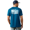 10062952 Ariat Men's Liquid Stamp Flag Classic Fit T-Shirt - Sailor Blue