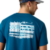 10062952 Ariat Men's Liquid Stamp Flag Classic Fit T-Shirt - Sailor Blue