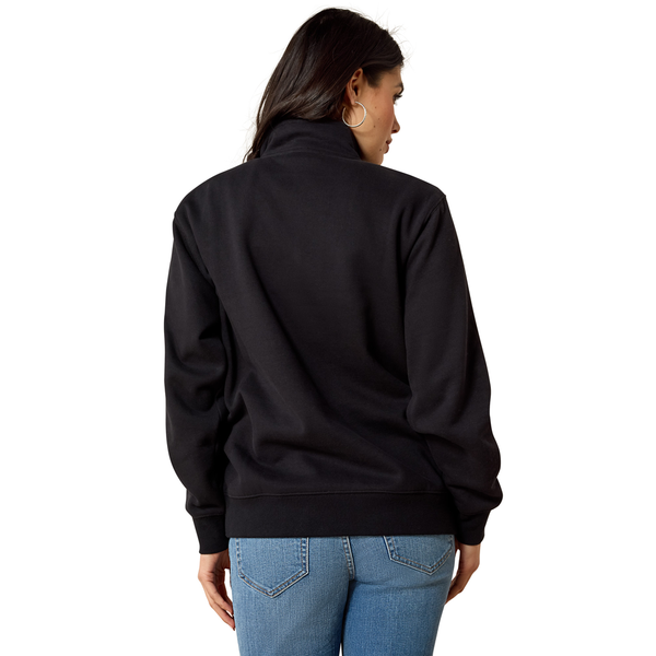 10063144 Ariat Women's Foundation Logo 1/2 Zip Sweatshirt - Black