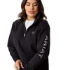 10063144 Ariat Women's Foundation Logo 1/2 Zip Sweatshirt - Black