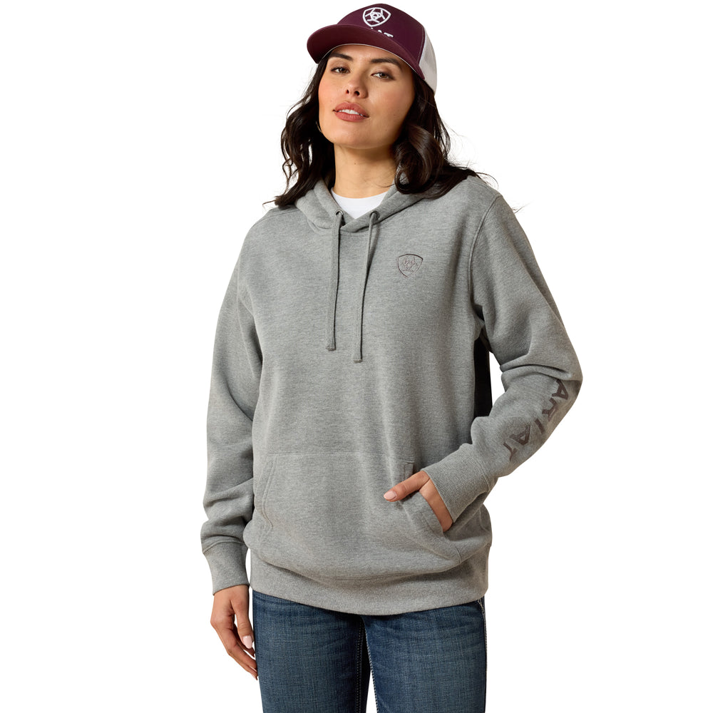 10063146 Ariat Women's Logo 2.0 Hoodie - Heather Grey