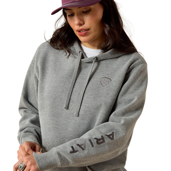 10063146 Ariat Women's Logo 2.0 Hoodie - Heather Grey