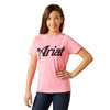 10063748 Ariat Youth Spur Script Short Sleeve T-Shirt - Ice Pink