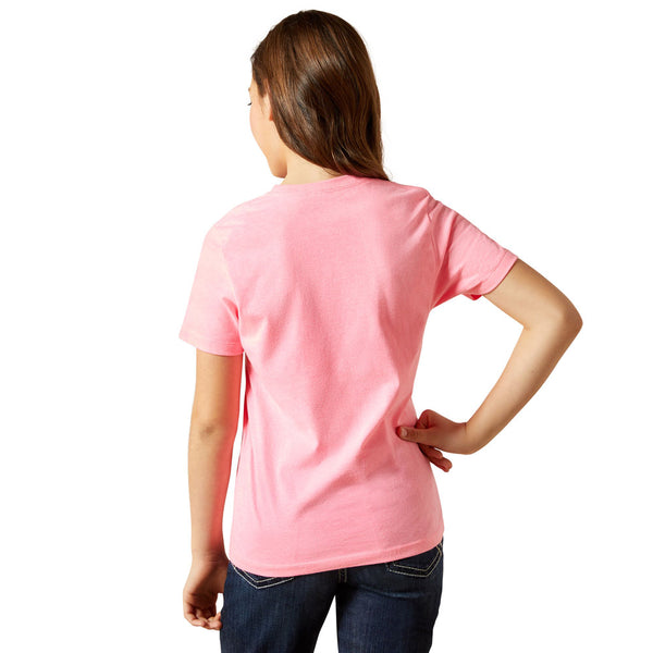 10063748 Ariat Youth Spur Script Short Sleeve T-Shirt - Ice Pink