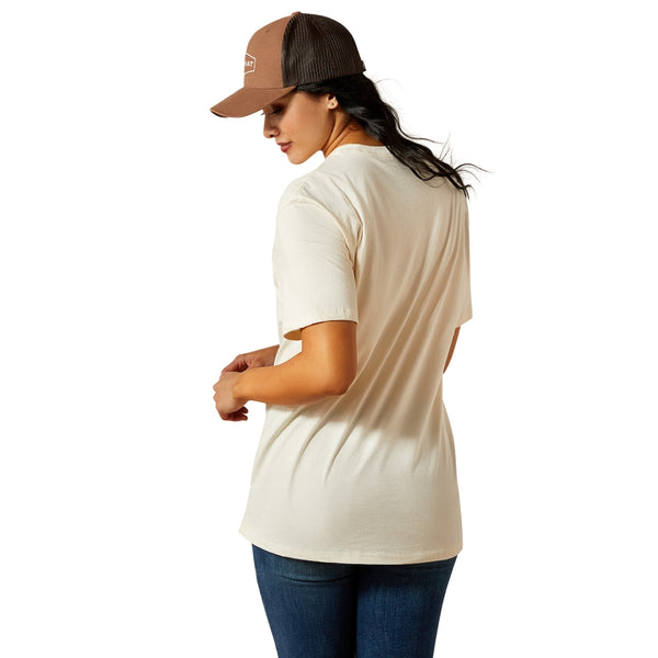 10063760 Ariat Women's Retro Block Poster Short Sleeve T-Shirt - White