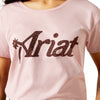 10063761 Ariat Women's Spur Script Short Sleeve T-Shirt - Dusty Pink