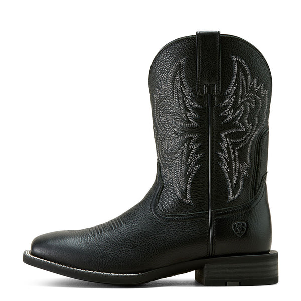 10063870 Ariat Men's Western Big Rig Cowboy Boot - Black Deertan