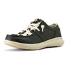 10063882 Ariat Women's Hilo Shoe - Black Floral Emboss with Hide on Cow Print