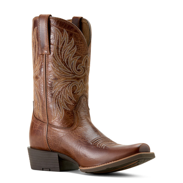 10063959 Ariat Men's Sport Narrow Cutter Toe Cowboy Boot - Dark Tan