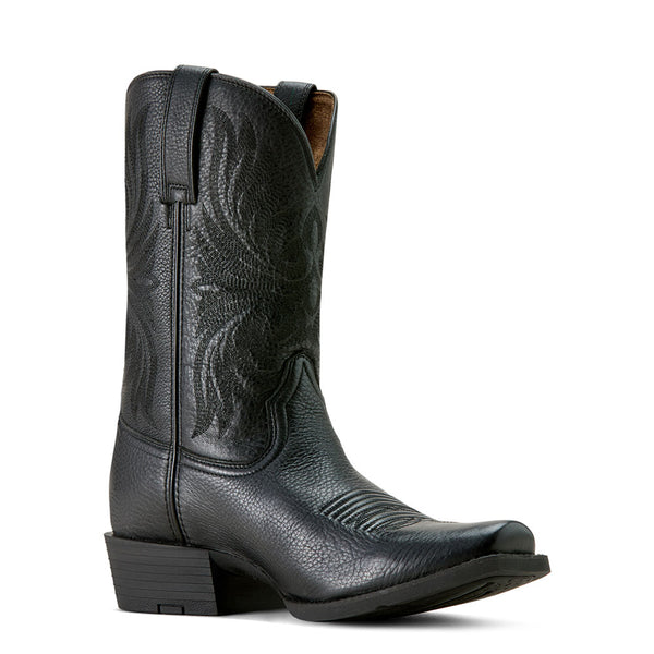 10063960 Ariat Men's Sport Narrow Cutter Toe Cowboy Boot - Black Deertan