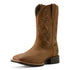 10064047 Ariat Men's Hybrid Ranchway Waterproof Wide Square Toe Cowboy Boot - Distressed Brown