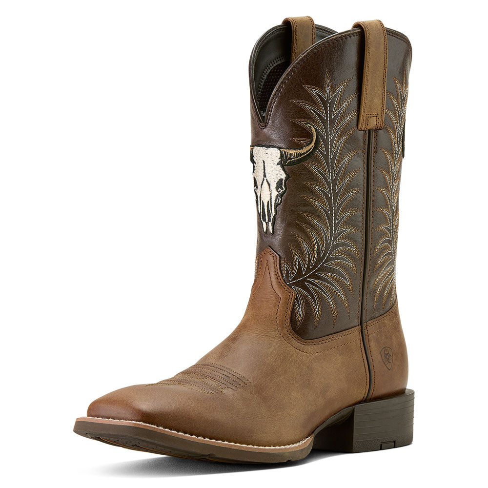 10064053 Ariat Men's Sport Steer Skull Wide Square Toe Cowboy Boot