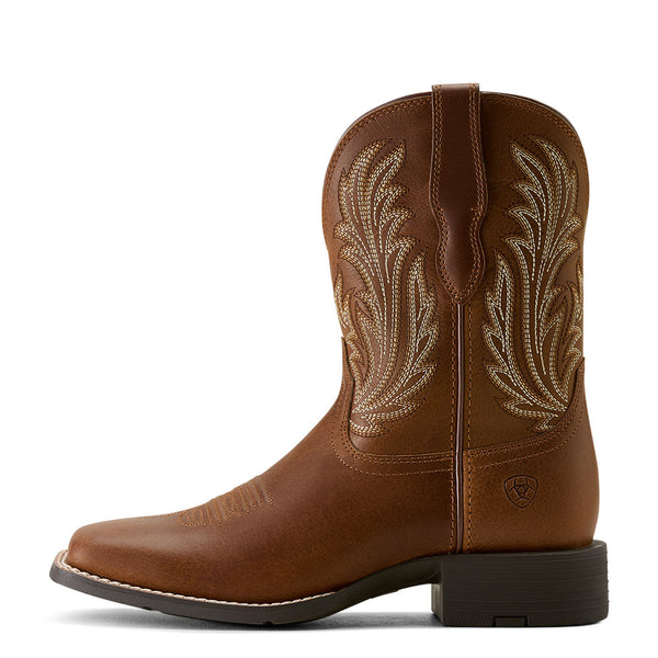 10064074 Ariat Women's Round Up Filly Wide Square Toe Western Boot - Sorrel Crunch