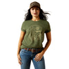 10064095 Ariat Women's Desert Snake Short Sleeve T-Shirt - Olive