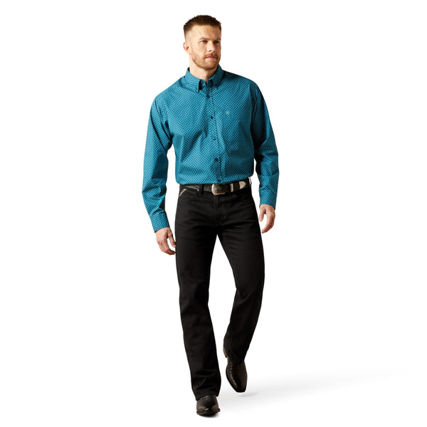 10065768 Ariat Men's Tyce Long Sleeve Classic Fit Snap Shirt - Dark Teal
