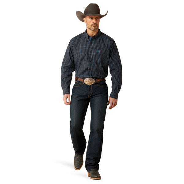 10065774 Ariat Men's Pro Series Toshi Classic Fit Long Sleeve Button Down Western Shirt - Black