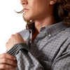 10065776 Ariat Men's Wrinkle Free Anderson Fitted Long Sleeve Shirt - Grey