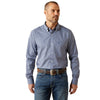 10065803 Ariat Men's Wrinkle Free Blane Fitted Long Sleeve Shirt - Grey