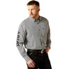 10065815 Ariat Men's Team Pablo Classic Fit Long Sleeve Button Down Shirt - White & Black