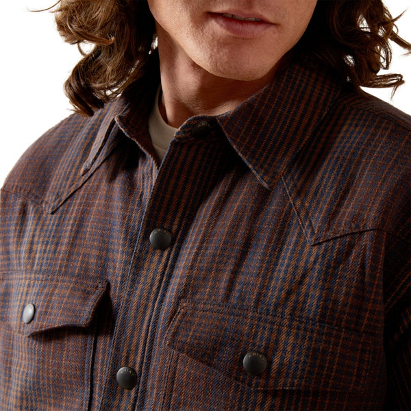 10065818 Ariat Men's Holbrook Retro Shirt Jacket - Brown Plaid
