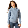 10065824 Ariat Girls' 2.0 Logo Hoodie - Vintage Indigo Heather