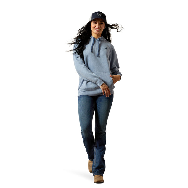 10065828 Ariat Women's Logo 2.0 Hoodie - Vintage Indigo Heather