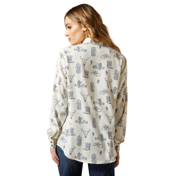 10065832 Ariat Women's Homestyle Long Sleeve Western Shirt - Deserted Print