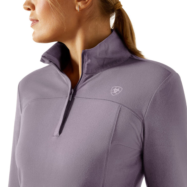10065833 Ariat Women's Lowell 3.0 1/4 Zip Long Sleeve Baselayer - Purple Ash