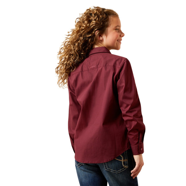 10065835 Ariat Youth Team Kirby Long Sleeve Button Up Shirt - Port Royal Stripe