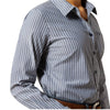 10065840 Ariat Women's Kirby Stretch Long Sleeve Button Shirt - Dress Blue Stripe