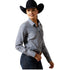 10065840 Ariat Women's Kirby Stretch Long Sleeve Button Shirt - Dress Blue Stripe