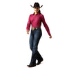 10065844 Ariat Women's Kirby Stretch Long Sleeve Button Shirt - Beaujolais
