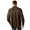 10065845 Ariat Mens Team Logo Twill Long Sleeve Shirt - Olive / Khaki