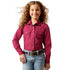 10065862 Ariat Girls' Shine Bright Long Sleeve Western Snap Shirt - Beaujolais