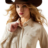 10065865 Ariat Women's Long Sleeve Western Snap Shirt - Papyrus Cord